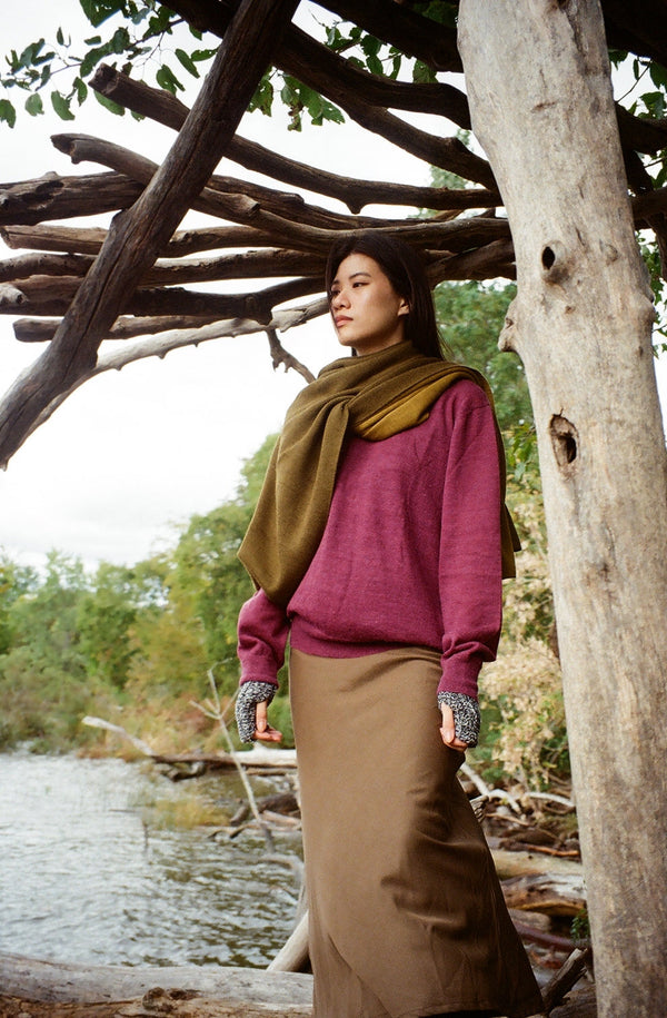 COLORANT ALPACA KNIT SCARF | TWO-TONE