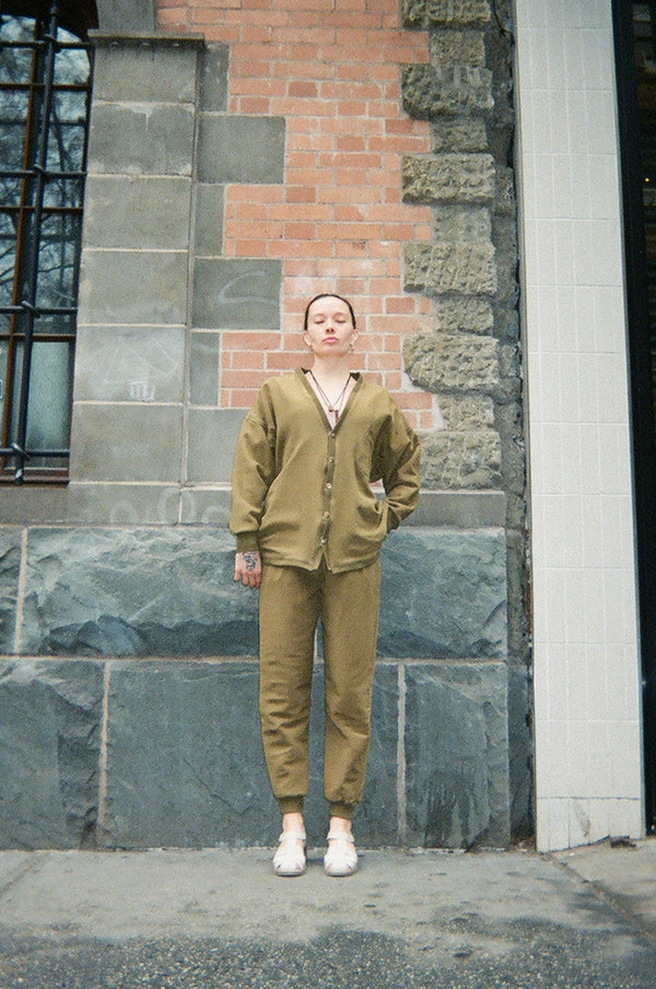 COLORANT BRUCE SILK FLEECE CARDIGAN | EARTH