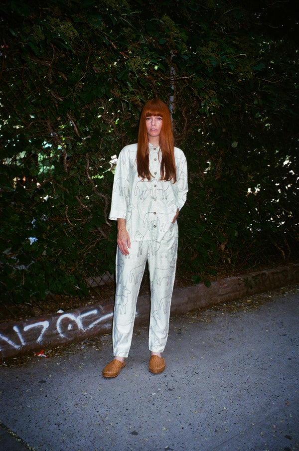 COLORANT X PO-EM | COTTON SILK DECK PANT | HORSE PRINT